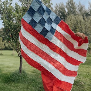 American Flag Rag Quilt