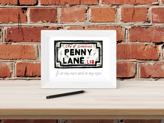 Penny Lane Framed Print - Beatles Art Print - Beatles Artwork - Liverpool Gifts - Beatles Gift - Christmas Gift for Beatles Fan