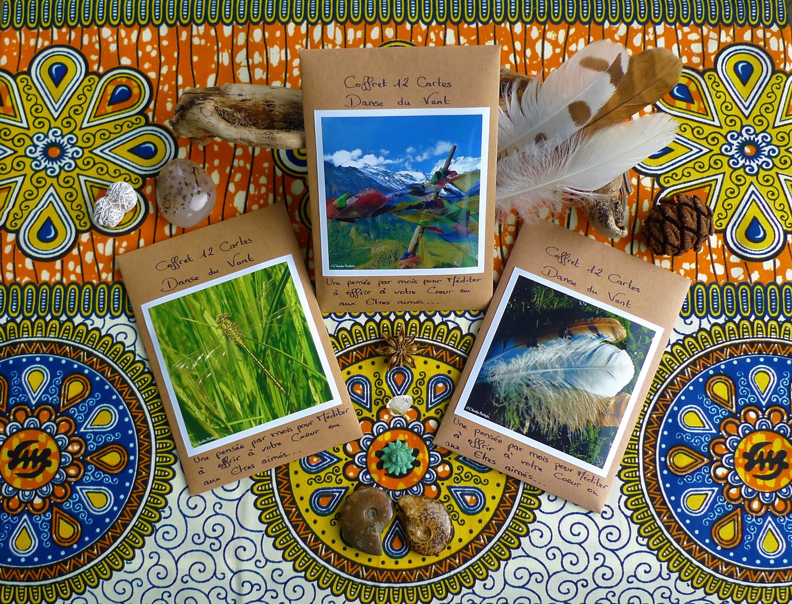 Coffret 2 Danse Du Vent 12 Cartes Photos Textes Connexion Spirituelle Énergies Guérison Méditation/C