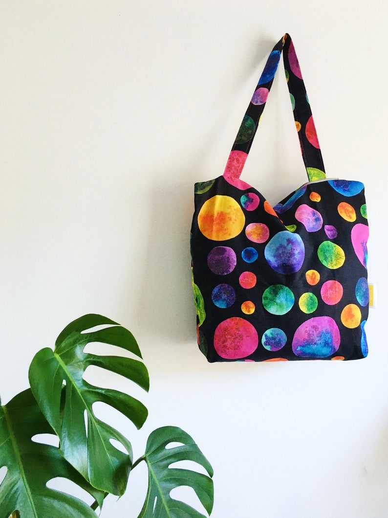 Large Planet Print Bag with zip