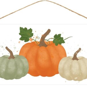 Black and White Check Pumpkin Trio Fall Wreath Sign - Autumn Wreath Sign