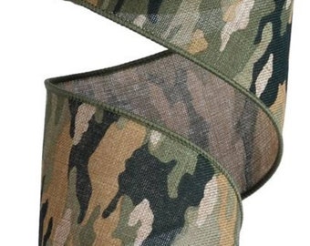 Camo Ribbon - Hunting Ribbon - 2.5" - 10Yards - Wired