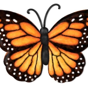 12&quot;L x 8.3&quot;H Metal Monarch Butterfly Wreath Sign