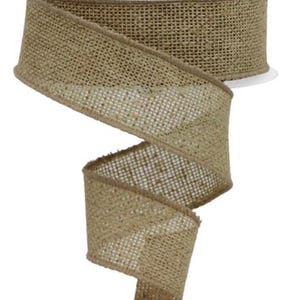 FREE SHIPPING - 10 Yards - 1.5&quot; Wired Faux Burlap Ribbon