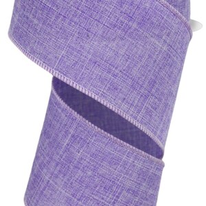 FREE SHIPPING - 10 Yards - 2.5&quot; Wired Lavender Solid Color Ribbon