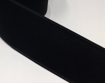 FREE SHIPPING - 10 Yards - 2.5" Wired Black Velvet Ribbon - Christmas Ribbon