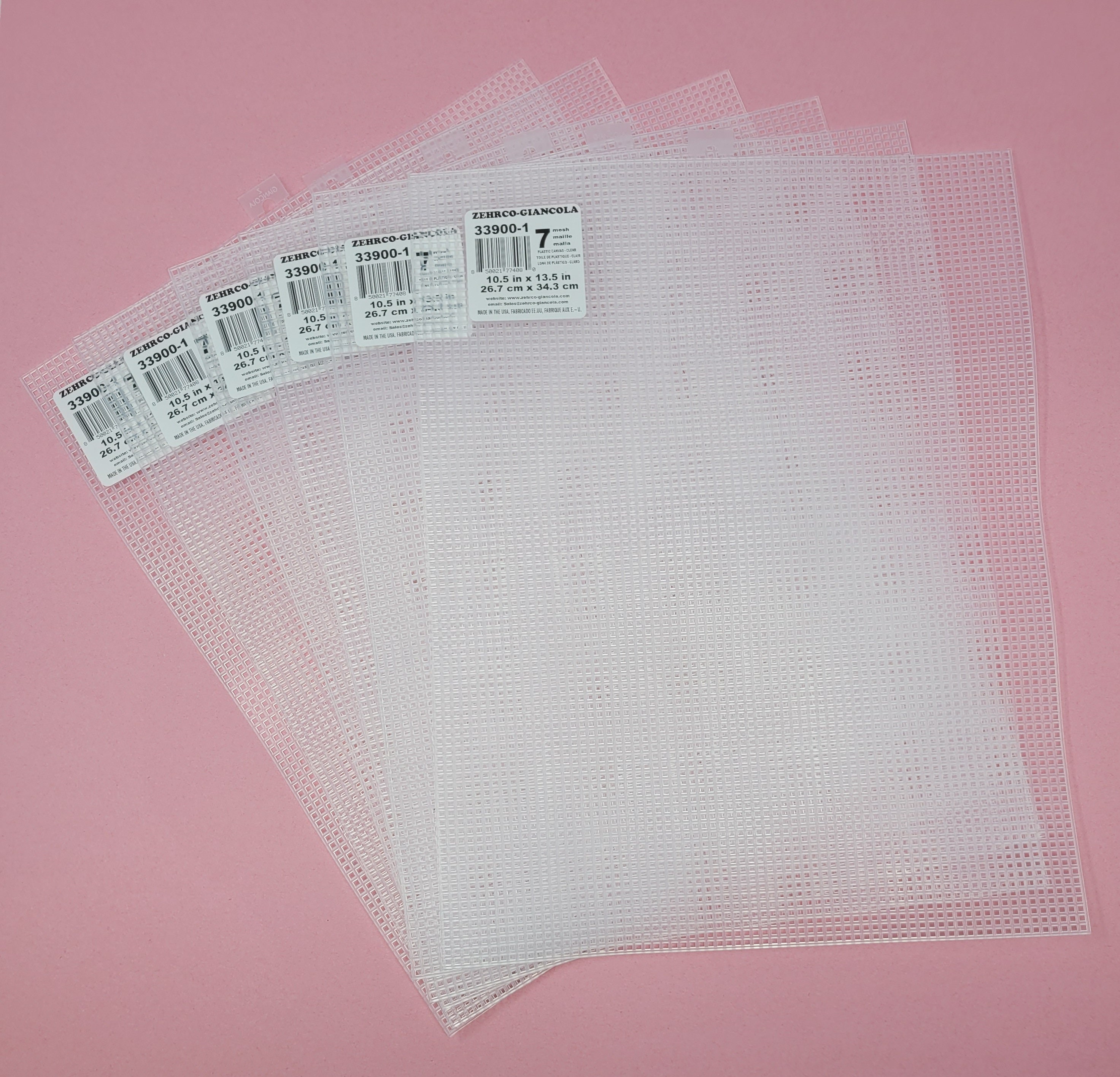 6 Sheets of 7 Count Clear Plastic Canvas 10.5 X 13.5 -  Denmark