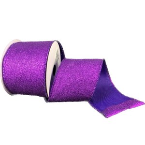 Wired Purple Glitter Ribbon- 2.5”x10 Yards