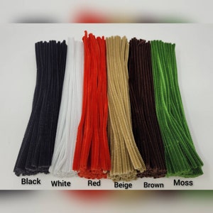 Mix & Match - 3 Packs of 100 Chenille Stems 12" x 6 mm Chenille Stems - 100 Pack Pipe Cleaners