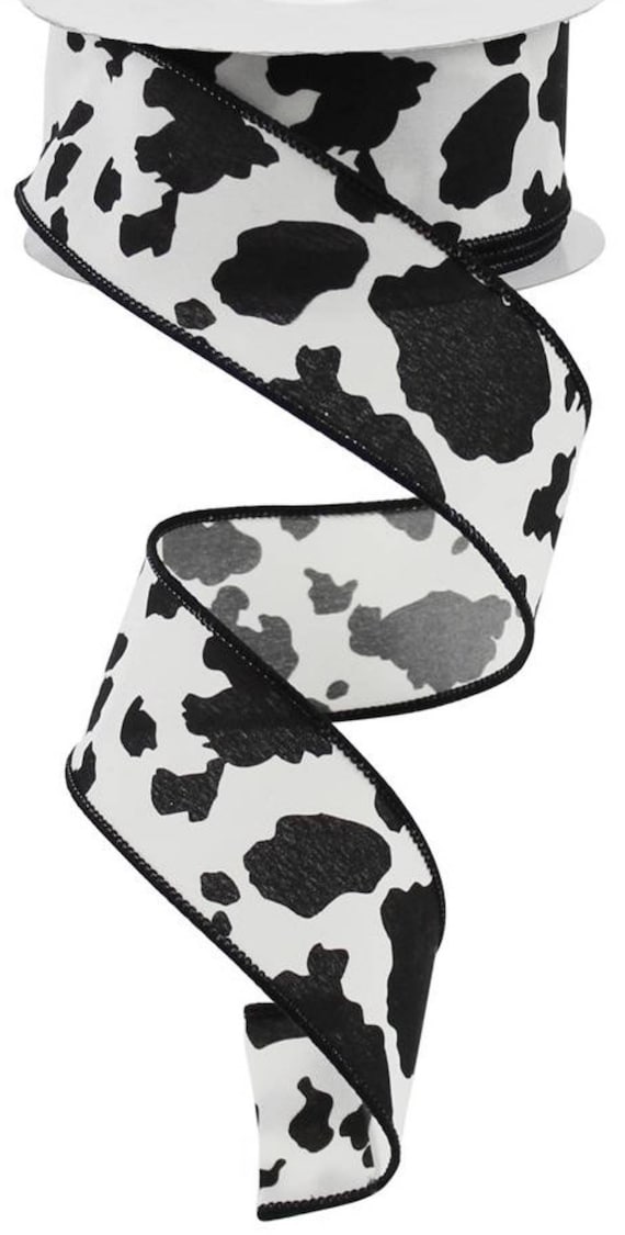 Cow Print Wired Ribbon Roll (1.5, 10 Yards)