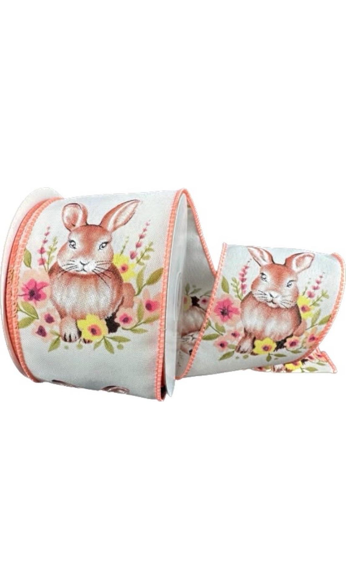 Wired Rabbit in Flowers Ribbon- 2.5”x10 Yards - Etsy