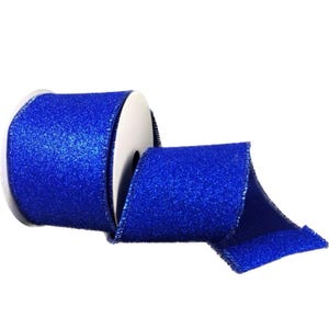 Wired Blue Glitter Ribbon- 2.5”x10 Yards