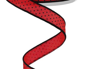 Red White Sugarstripe Wired Ribbon 7/8 Inch - Etsy