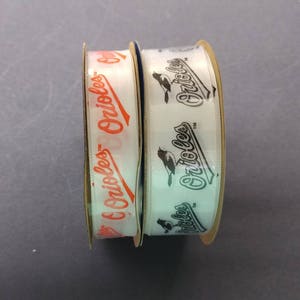 FREE SHIPPING- 2 Piece Ribbon Set - Baltimore Orioles Baseball Ribbon - MLB Licensed Offray Ribbon