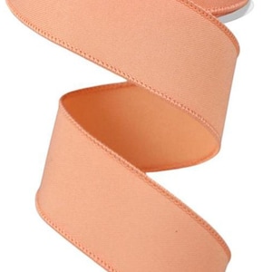 FREE SHIPPING - 10 Yards - 1.5&quot; Wired Peach Ribbon