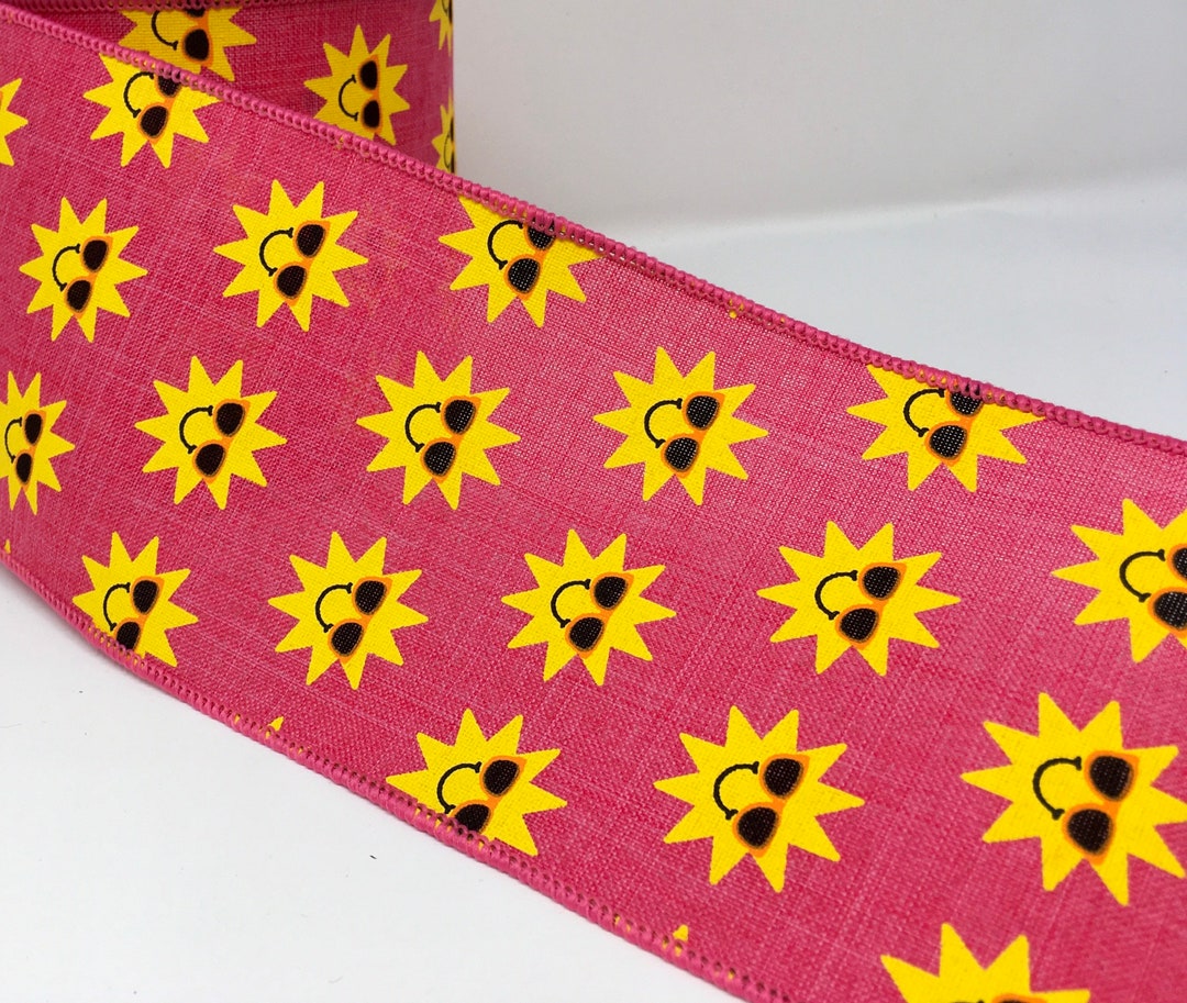 Midsummer Ribbons 4” Wired Hot Pink Summer Sunshine Ribbon - Summer Ribbon - 10 Yards - Etsy