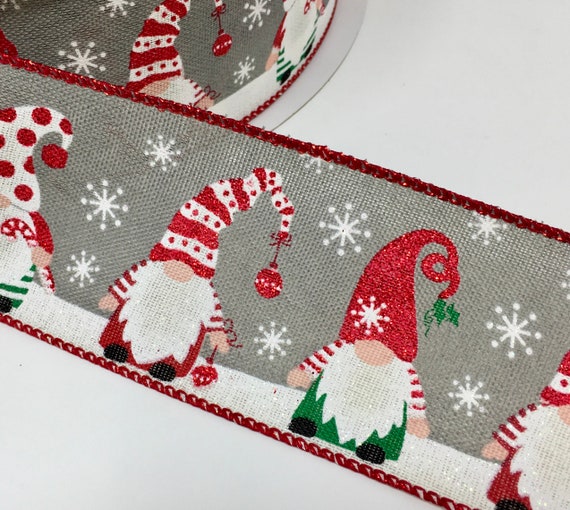 Wired Red Velvet Ribbon With Silver Tinsel, Red Silver Christmas Ribbon,  2.5 X 10 YARD ROLL 