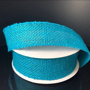 FREE SHIPPING - 10 Yards - 1.5&quot; Wired Turquoise Burlap Ribbon