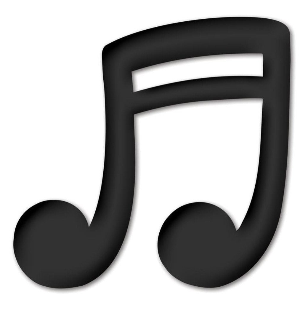 7" Black Metal Embossed Double Note Musical Sign - Etsy