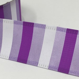 FREE SHIPPING- 10 Yards - 1.5&quot; Wired Purple and White Stripe Ribbon - Spring Ribbon