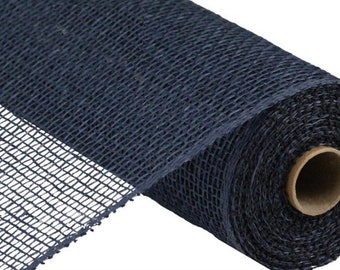 10 inch x 10 Yards Navy Blue Poly Burlap Mesh