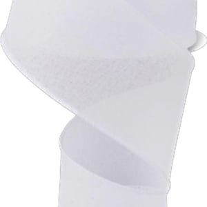 FREE SHIPPING - 10 Yards - 2.5&quot; Wired White  Ribbon - Everyday Ribbon - Quality Ribbon