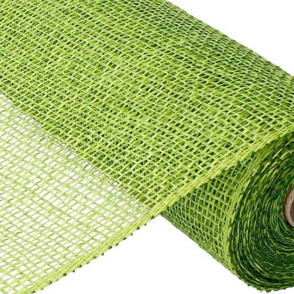 10 inch x 10 Yards Lime Green Poly Burlap Mesh