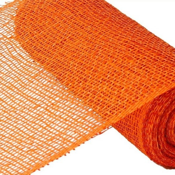 10 inch x 10 Yards Orange Poly Burlap Mesh