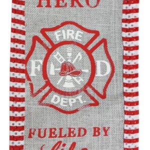 FREE SHIPPING - 10 Yards - 2.5" Wired Gray Hometown Hero Fireman Support Ribbon with Stripe Edge - Fireman Ribbon - Red Line Ribbon