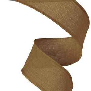 Wired Dark Natural Royal Burlap Linen Ribbon- 1.5”x10 Yards
