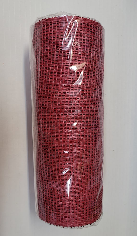 10 Inch X 10 Yards Cranberry Poly Burlap Mesh 