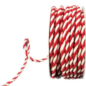 Red and White Metallic Christmas Cord- 4MM x 10 Yards