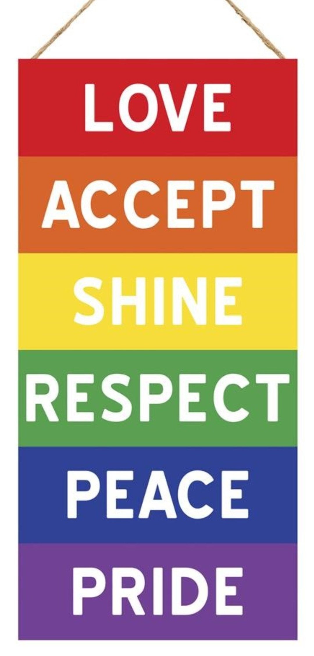 12.5”x6” Rainbow Wreath Sign- Pride Wreath Sign, Love Accept Shine ...