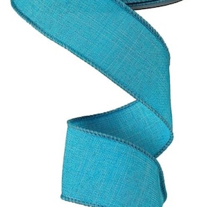 FREE SHIPPING - 10 Yards - 1.5&quot; Wired Solid Turquoise Ribbon