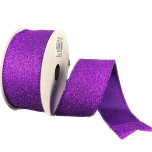 Wired Purple Glitter Ribbon- 1.5”x10 Yards