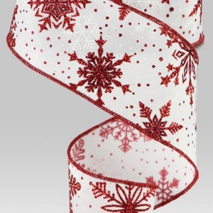Christmas Ribbon 22yards x 3/8inch, Thin Snowflake Ribbon Red Christmas  Ribbon for Crafts Making Gift Wrapping Winter Holiday Xmas Decor