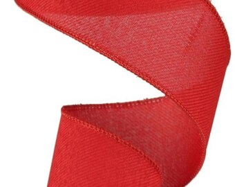 10 Yards - 2.5" Wired Red Ribbon - Christmas Ribbon - Valentines Ribbon - Patriotic Ribbon
