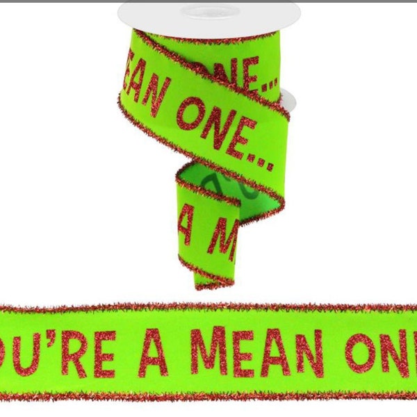 Grinch Wired Ribbon - Etsy