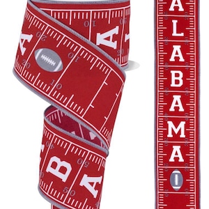 FREE SHIPPING - 2.5” Wired Alabama Football Ribbon
