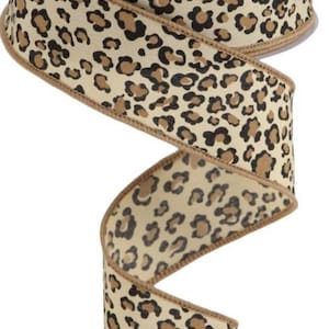 FREE SHIPPING - 10 Yards - 1.5&quot; Wired Cheetah Print Ribbon - Leopard Print Ribbon - Animal Print Ribbon