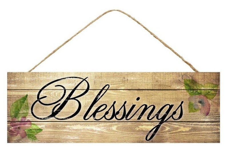 Simple Rustic Blessings Wreath Sign Southern Sign Wreath Enhancer Wreath Embellishment Rustic Sign Signs image 1