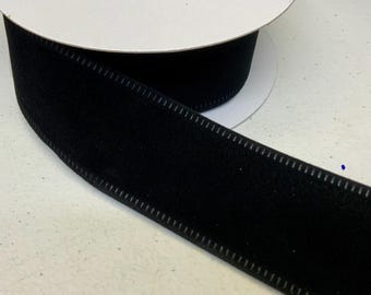 Wired Black Velvet Ribbon-1.5”x10 Yards