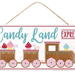 Candy Land Express Wreath Sign- 12.5”x6”