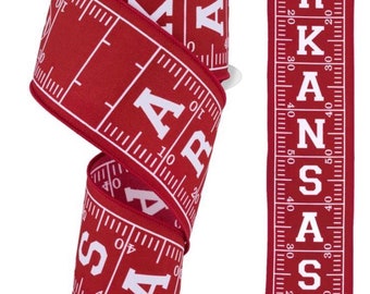 Wired Arkansas Razorbacks Football Ribbon- 2.5”x10 Yards