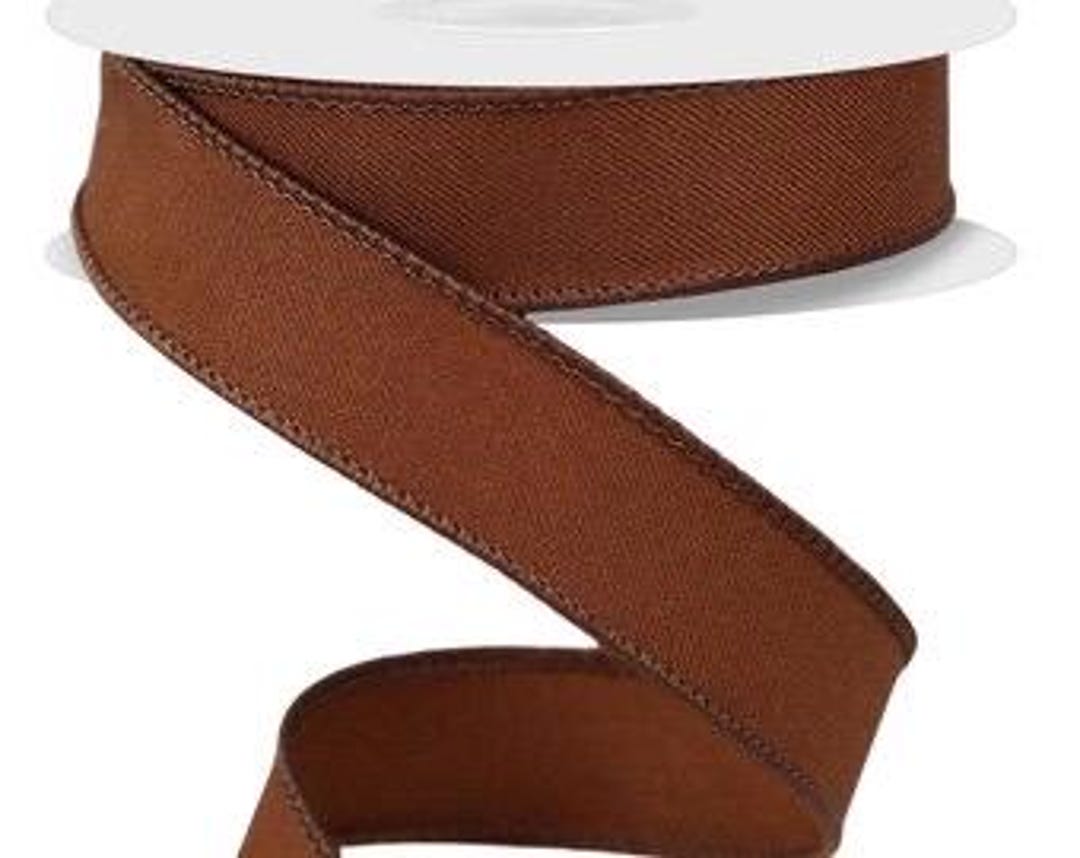 Wired Solid Brown Diagonal Weave Ribbon-7/8”x10 Yards - Etsy