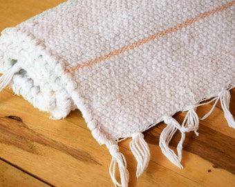 Rag Rug Rag Carpet Vintage Handmade Handwoven  Vintage Antique Home Decor