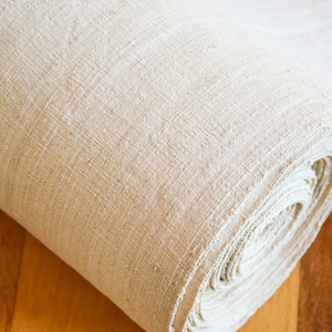 EXTRA WIDE (Price/Meter) Antique Rustic Pure Hemp Roll Canvas Material Homespun Organic Linen Upholstery Fabric Farmhouse Country