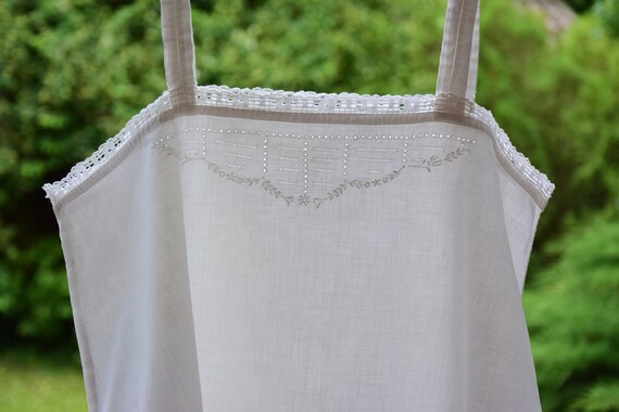 Antique Vintage French Linen Summer Dress Tunic B… - image 8