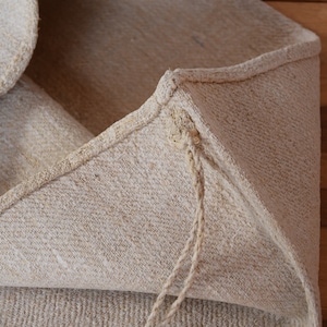 Heavy Nubby Antique Rustic Hemp Grain Sack Bag Feedsack Homespun Hemp Organic Linen Farmhouse Country Upholstery Fabric Primitive Old
