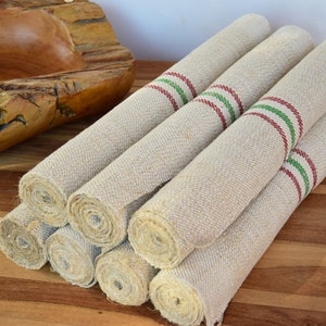Heavy Nubby 2 m (Price /Bolt) Stair/Table Runner Bolt Roll Antique Rustic Grain Sack Fabric Hemp Homespun Organic Herringbone Farmhouse